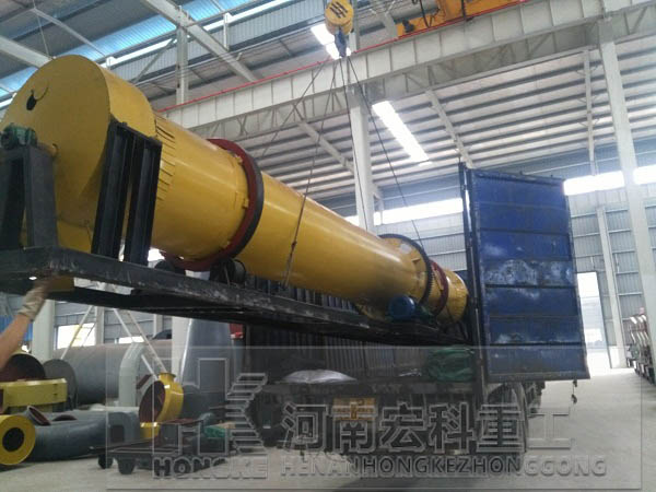 河南商丘的客戶，您采購的Ф1200×8m雞糞烘干機已發(fā)出